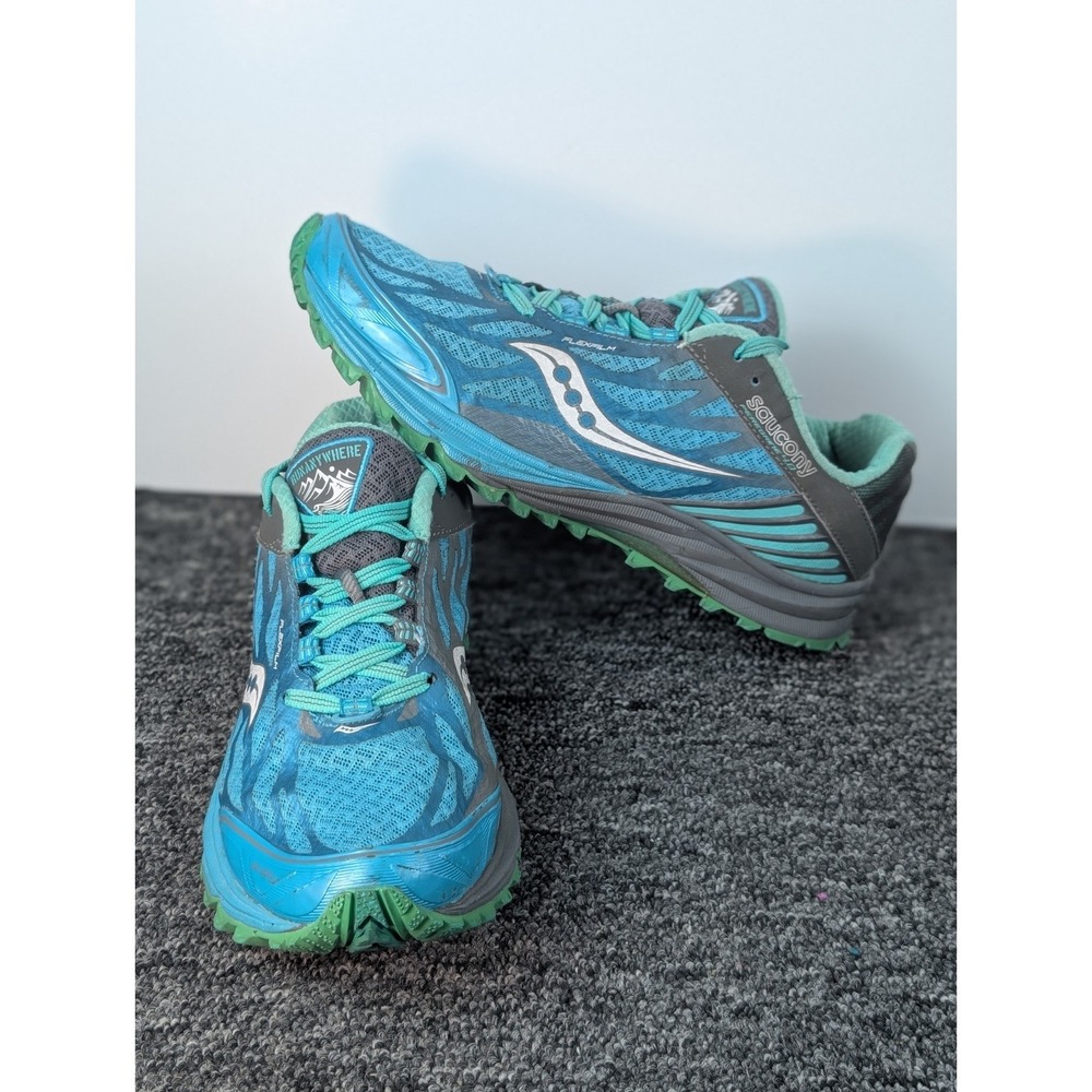 Saucony Peregrine 4.0 Shoes Women's Size 8 Trail Running Blue Lace Up Sneaker